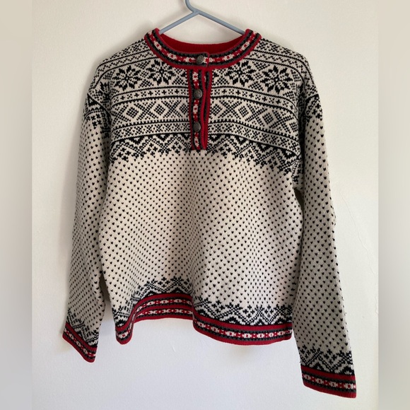 Vintage LL Bean Fair Isle Nordic Wool Sweater Size Small Made in USA - Picture 1 of 4